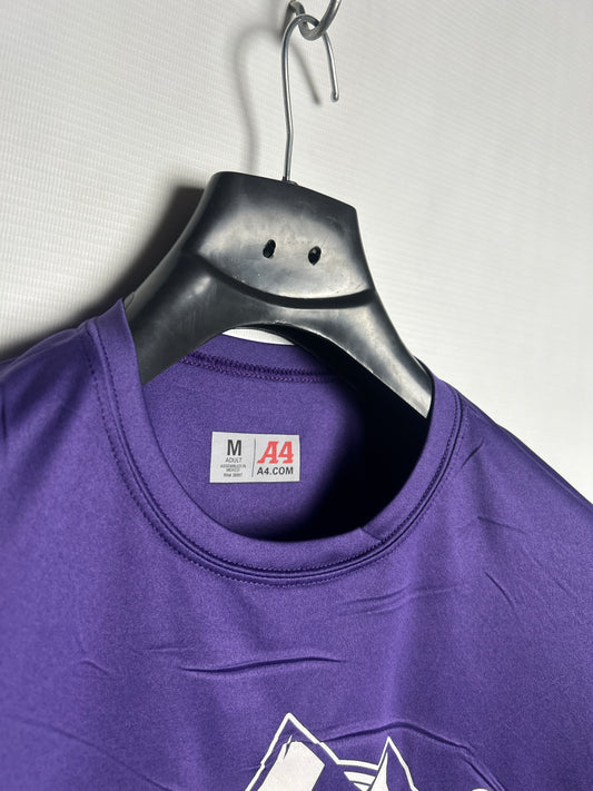 A4.com Big Logo Purple Round Neck - Medium