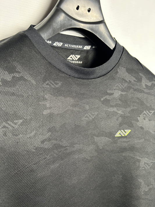 Active Gear Black Round Neck - Large
