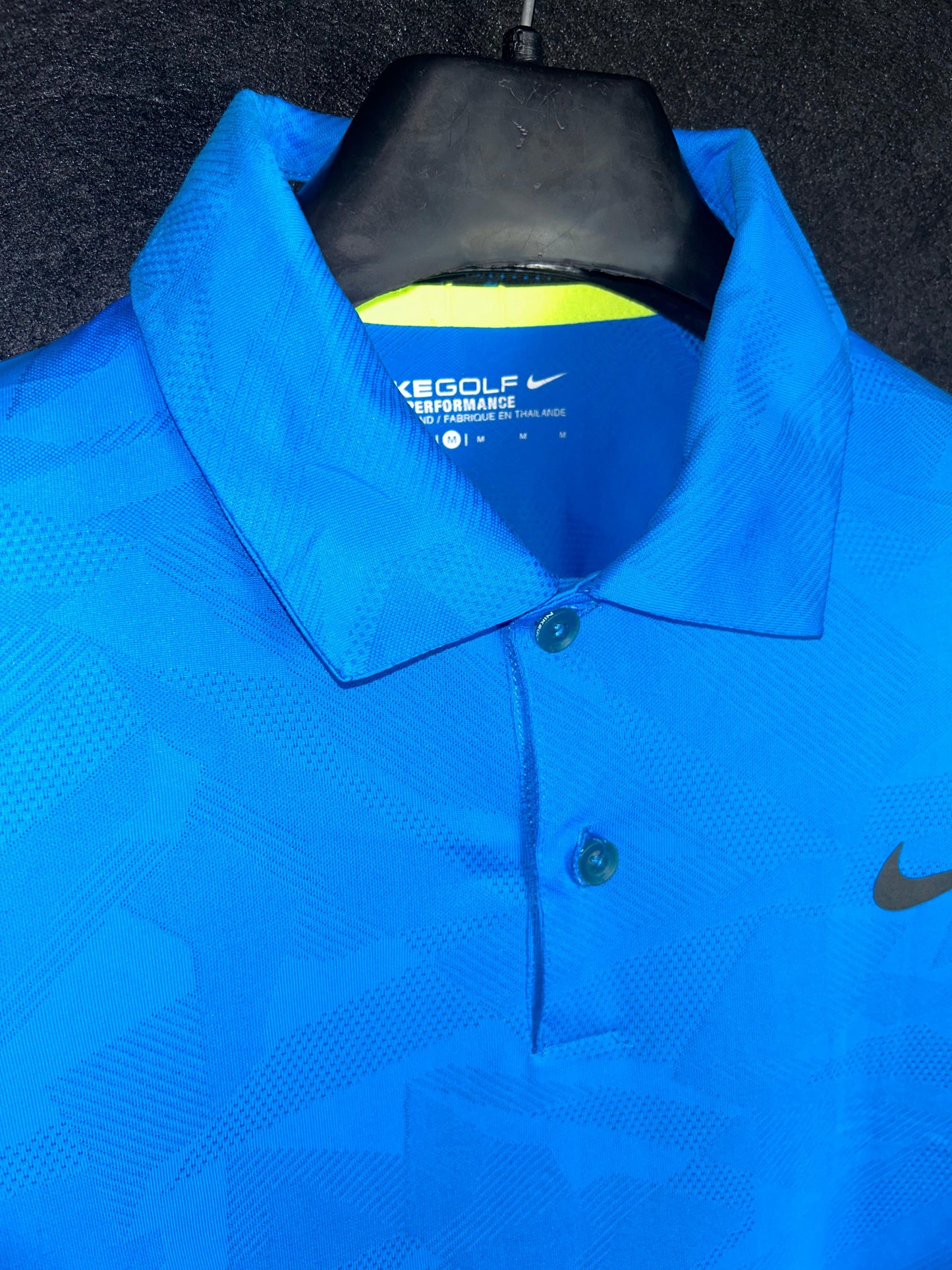 Nike Blue Textured Golf Polo - Medium
