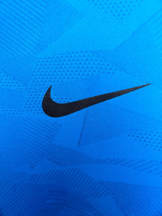 Nike Blue Textured Golf Polo - Medium