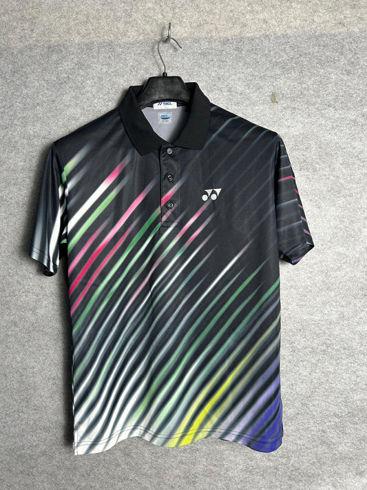 Yonex Black & Multi-Lines Polo - Large