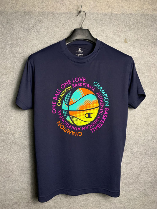 Champion Navy Blue Round Tee - Large