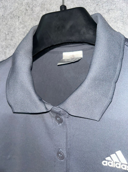 Adidas Gray & Black Kids Polo - Medium