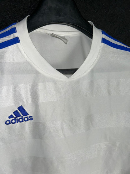 Adidas White & Silver Lines Tee - Medium