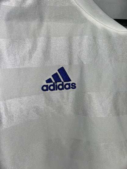 Adidas White & Silver Lines Tee - Medium