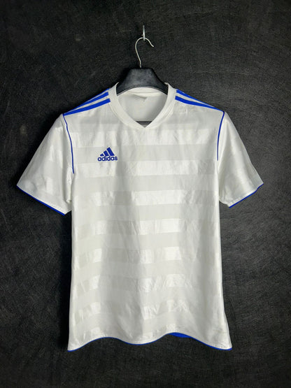 Adidas White & Silver Lines Tee - Medium
