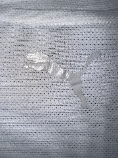 Puma White Round Neck Big Logo Tee - Medium