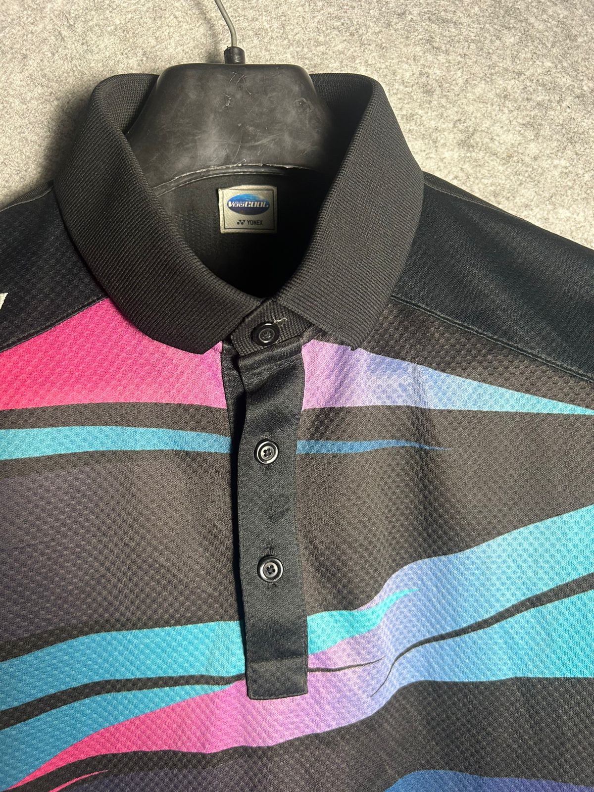 Yonex Black & Blue / Pink Polo - Medium