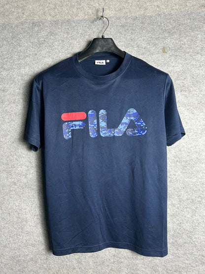 Fila Blue  Printed Logo Tee - Large