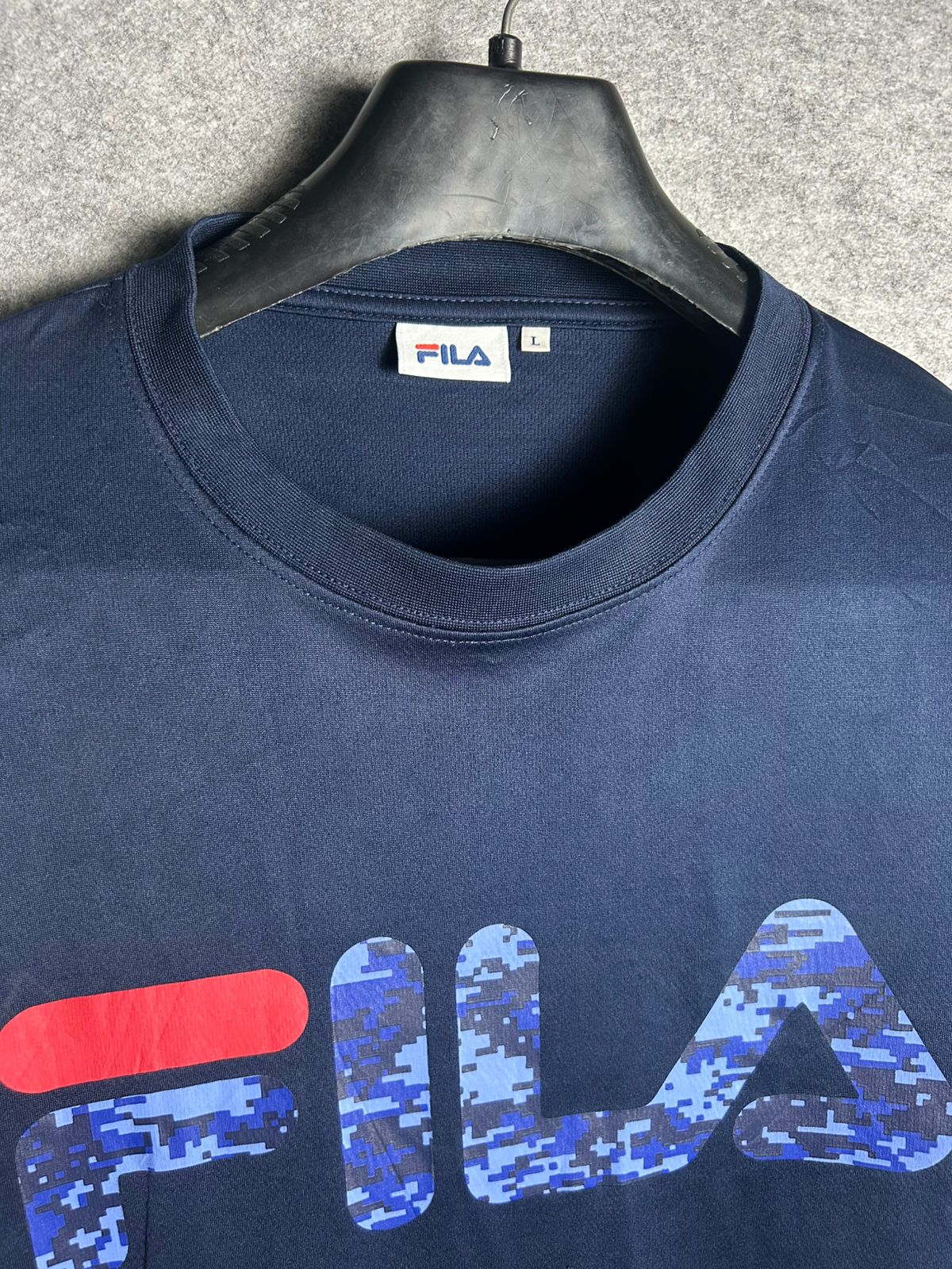 Fila Blue  Printed Logo Tee - Large