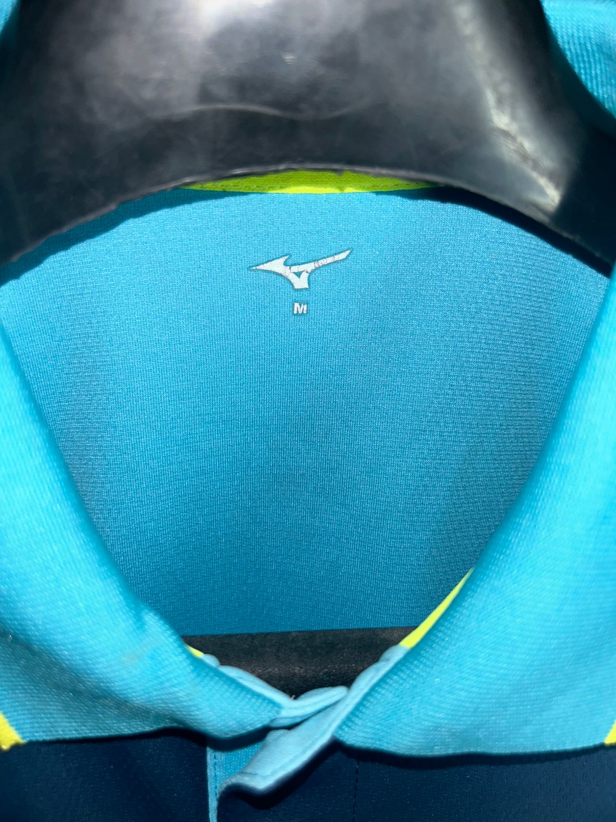 Mizuno Blue & Neon Green Polo - Medium