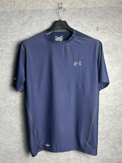 Under Armour HeatGear Fitted Berry Blue Round Tee - XL