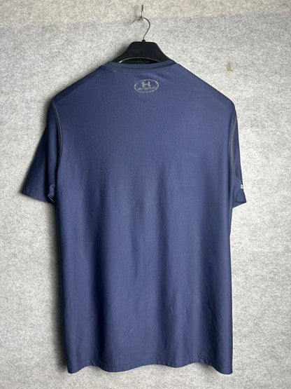 Under Armour HeatGear Fitted Berry Blue Round Tee - XL