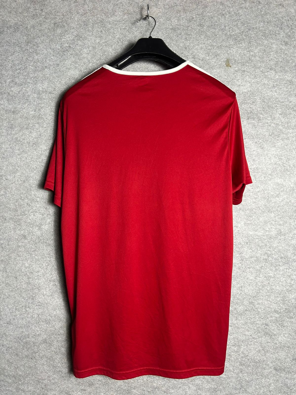 Adidas Climalite Red Shoulders Stripes Tee - XL