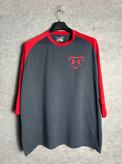 Under Armour Loose Black & Red Back Baseball Logo - XL