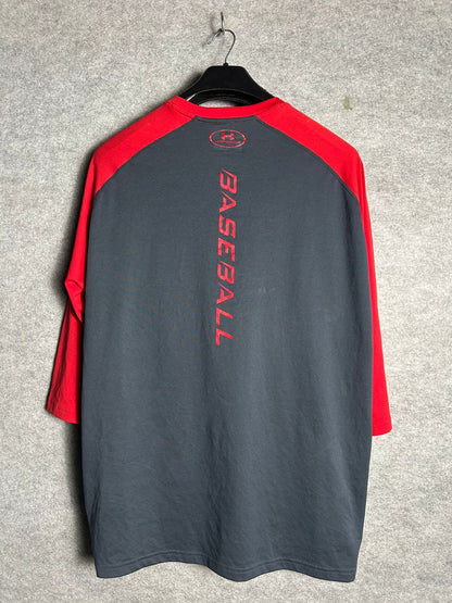 Under Armour Loose Black & Red Back Baseball Logo - XL