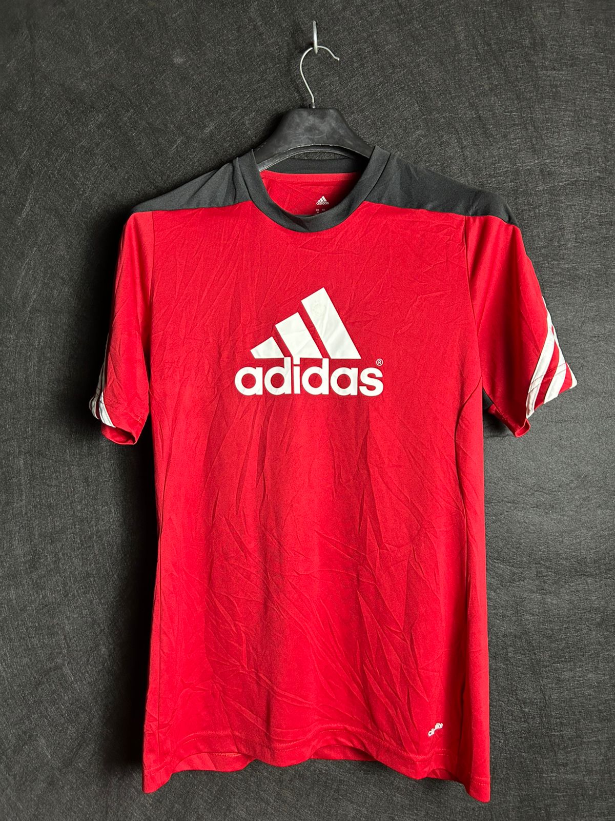 Adidas Climalite Red/Black/White Tee - Medium