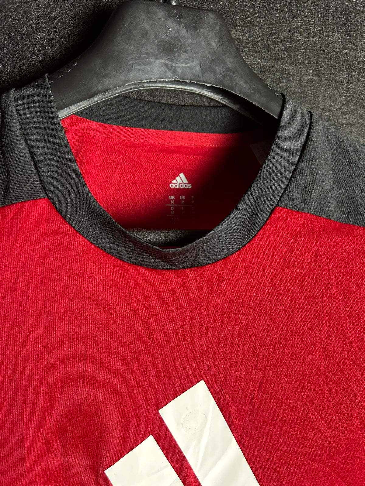 Adidas Climalite Red/Black/White Tee - Medium