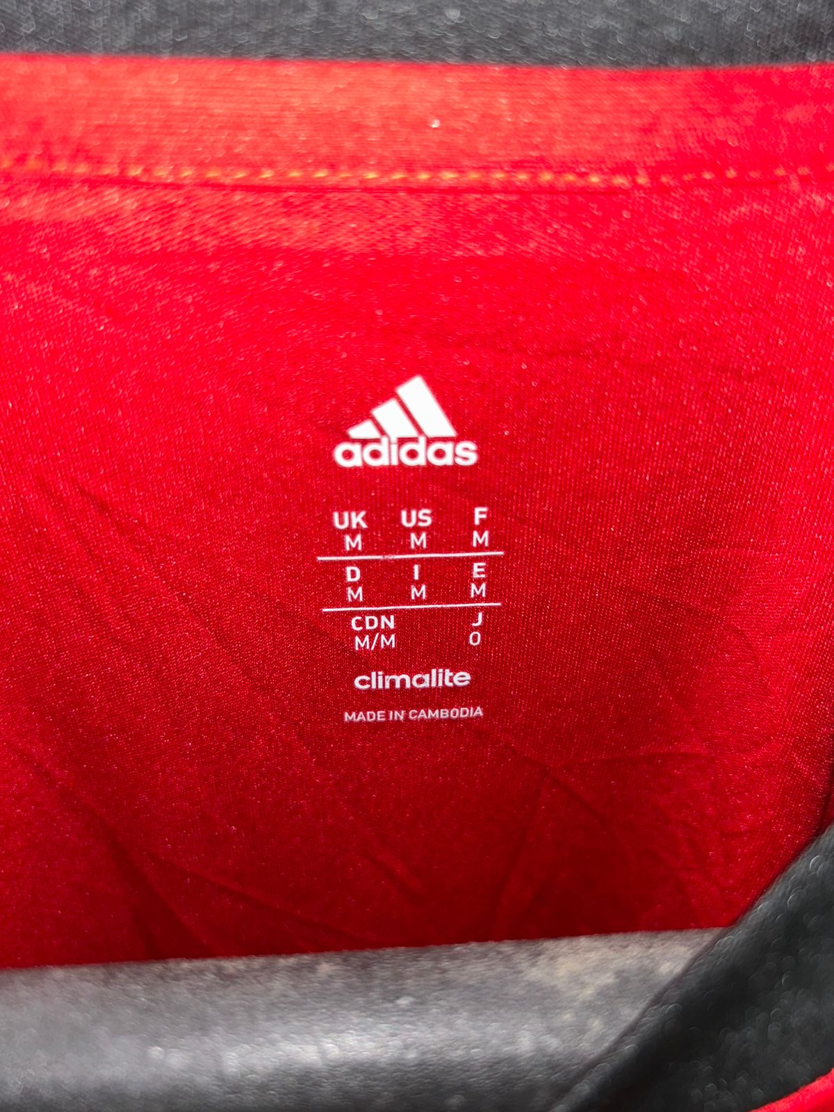 Adidas Climalite Red/Black/White Tee - Medium