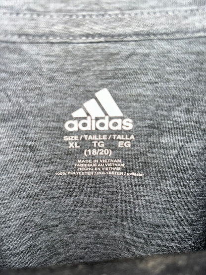 Adidas ClimaLite Light Gray Big Logo Round T Shirt - XL