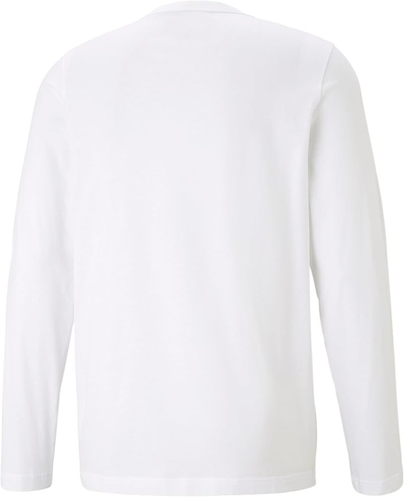 PUMA Logo Print Training Sports Breathable Round Neck Long sleeve T Shirt Men s White