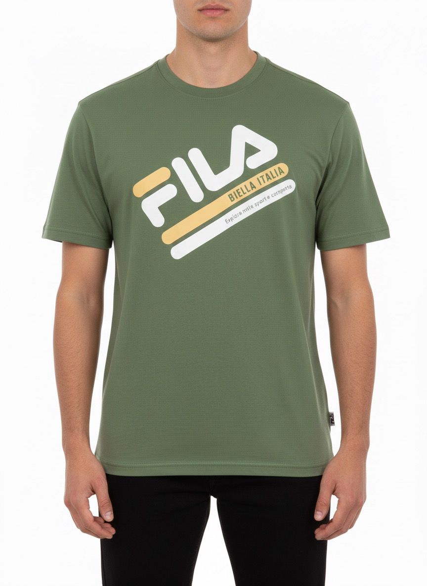 FILA Men's Short Sleeve T-Shirt, Fitness Wear, Running,