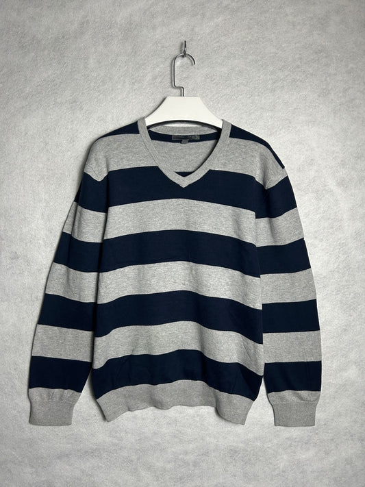 Old Navy Light Gray & Blue Sweater - Large