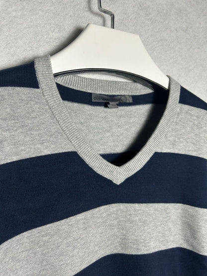 Old Navy Light Gray & Blue Sweater - Large
