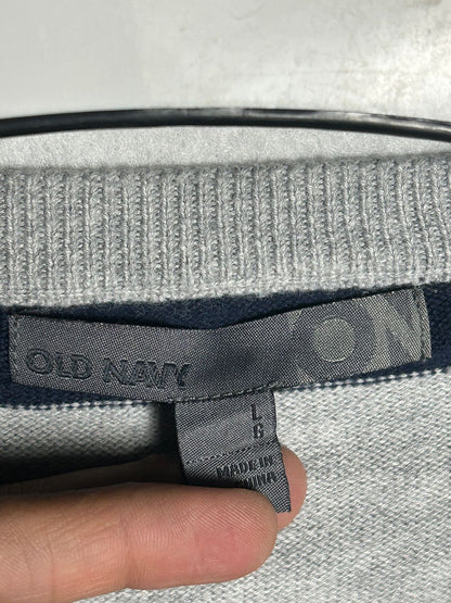 Old Navy Light Gray & Blue Sweater - Large