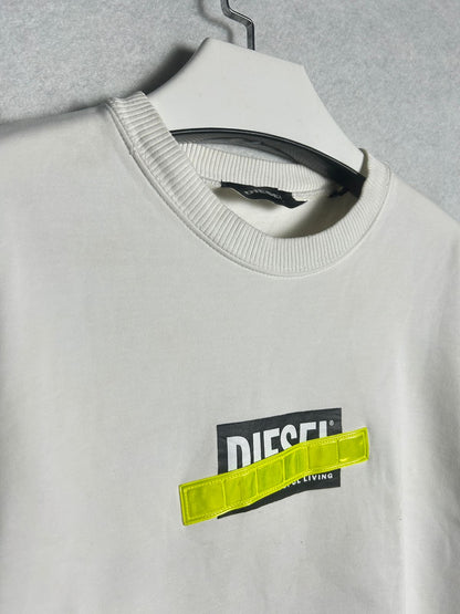 Diesel Cream White Sweatshirt - Medium