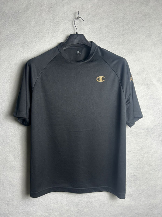 Champion Golden Logo Black Tee - Medium