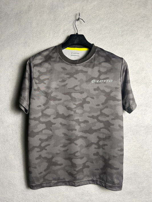 Lotto Gray Army Printed Round Tee - Large