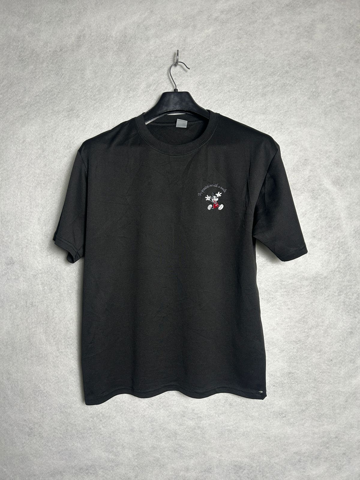 Disney Black Mickey Mouse Logo Round Tee - LL