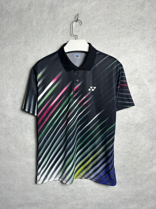 Yonex Black & Multi-Lines Polo - Large
