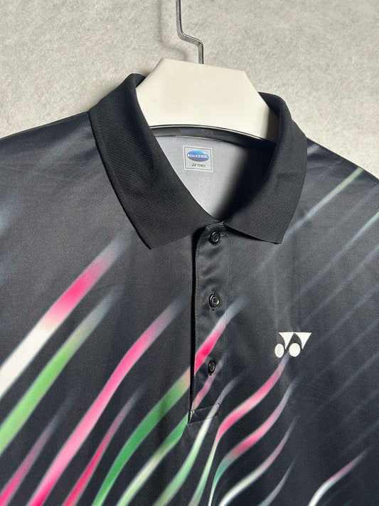 Yonex Black & Multi-Lines Polo - Large