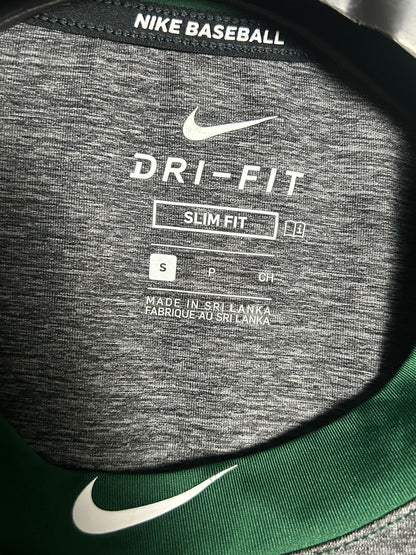 Nike Baseball Slim Fit Green & Gray Round Tee - Small