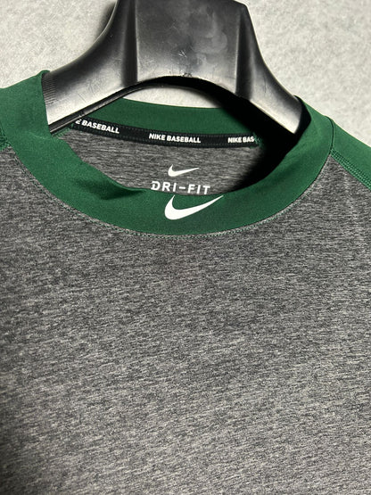 Nike Baseball Slim Fit Green & Gray Round Tee - Small