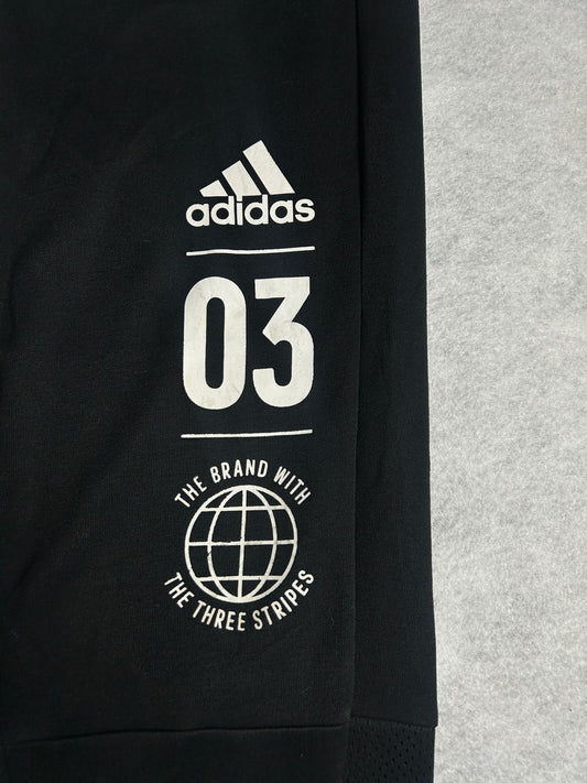 Adidas The Three Stripes Black Trouser - Juniors Large