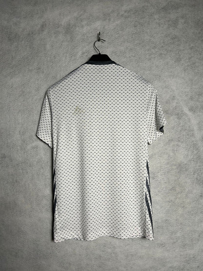Adidas Fitted White Printed Tee - Large