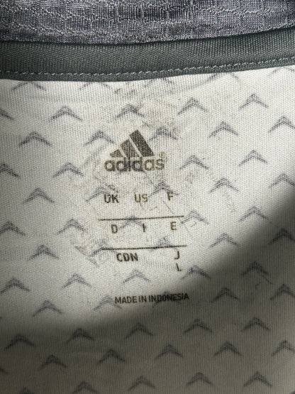 Adidas Fitted White Printed Tee - Large