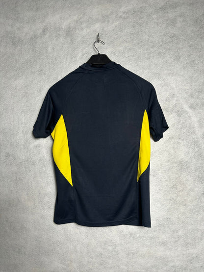 Nike Running Round Blue & Yellow Printed Tee Fitted - Medium