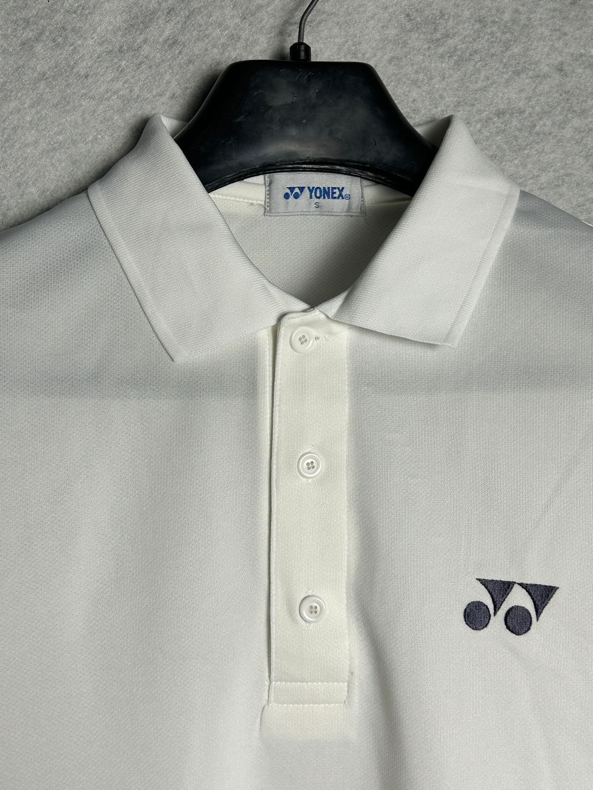 Yonex White Polo Black Logo - Small