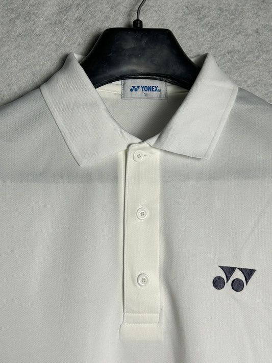 Yonex White Polo Black Logo - Small