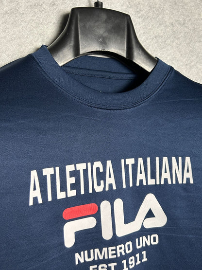Fila Blue Full Sleeves Round Tee - Medium