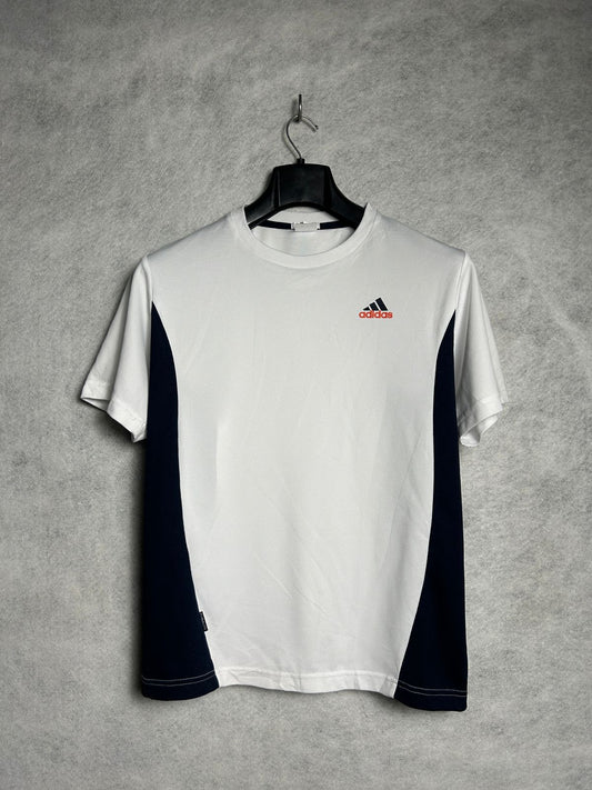 Adidas ClimaLite White & Black Tee - Large