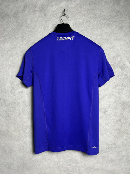 Adidas Techfit Fitted Climalite Blue Round Neck - Small