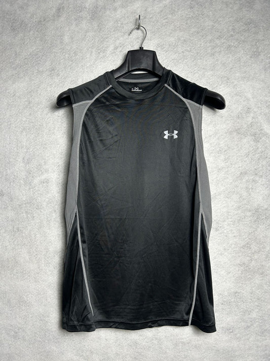 Under Armour Black And Gray Round Neck Sando - Large