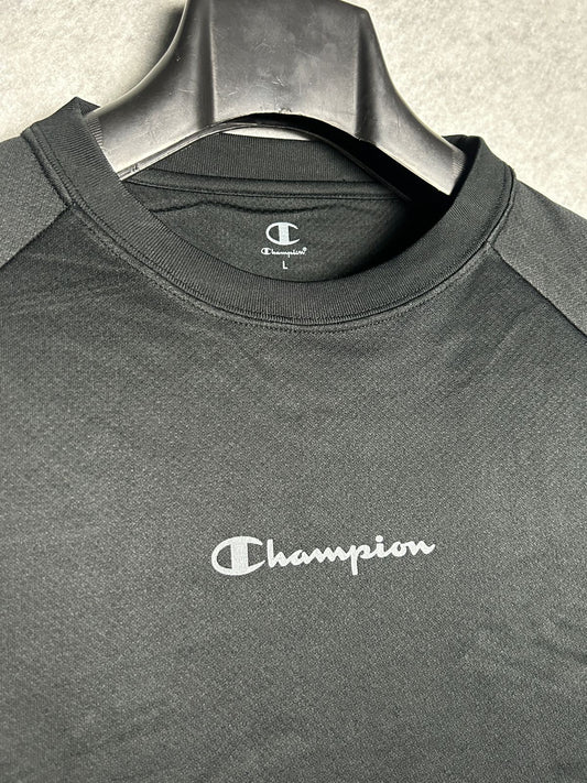 Champion Black Round Neck - Large