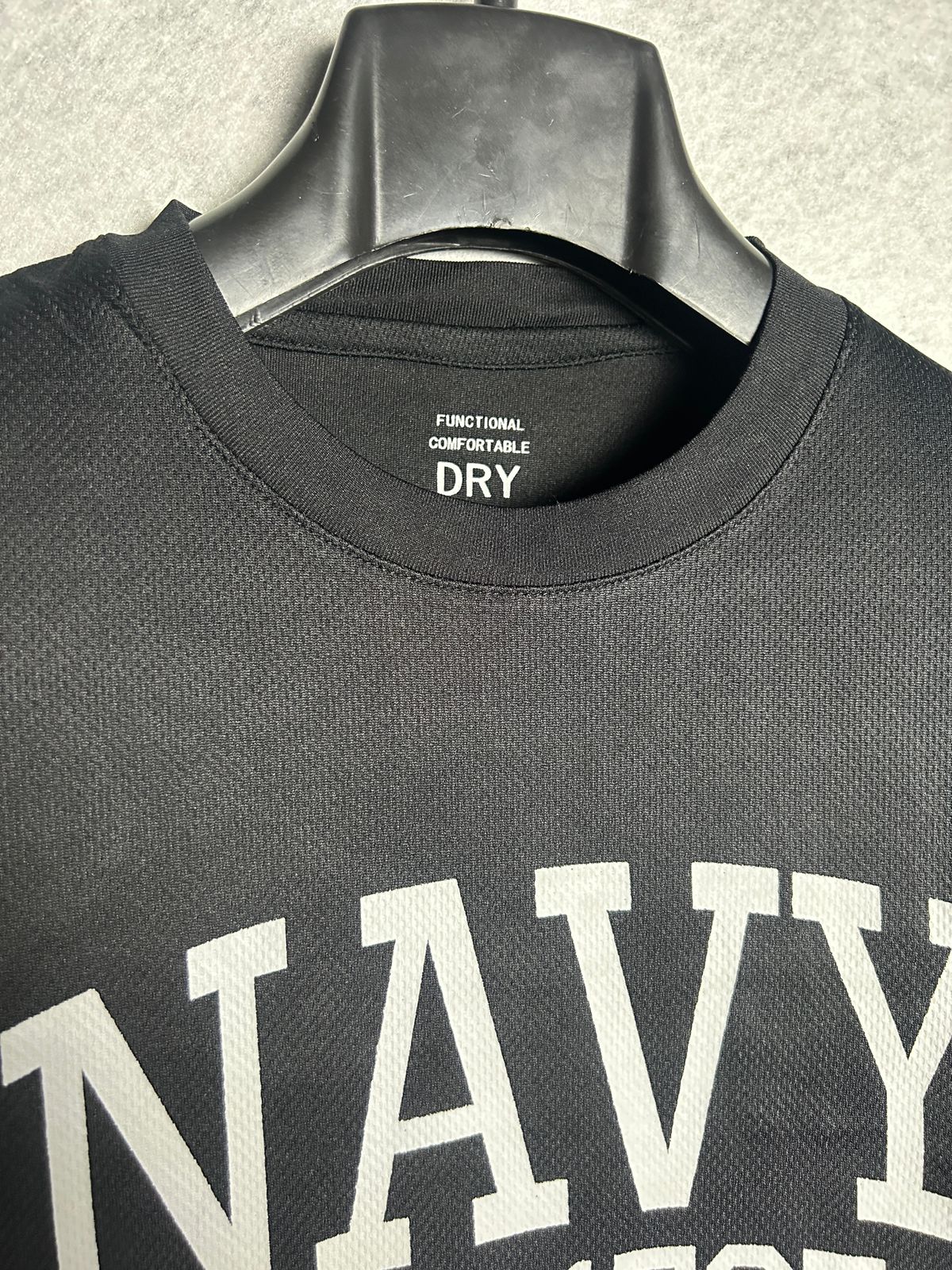 Navy USS>1797 Frigate Black Round Tee - Medium