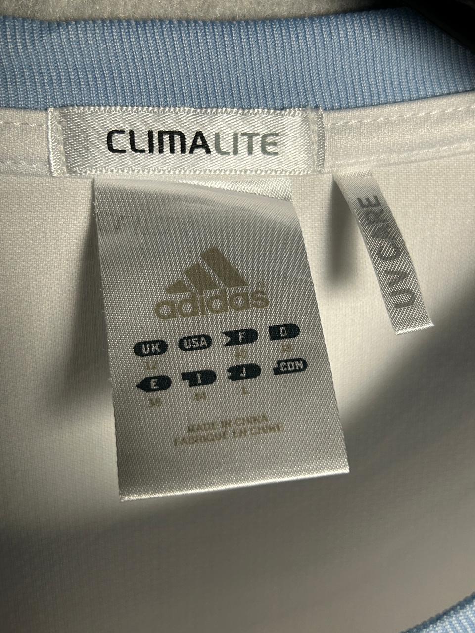 Adidas White ClimaLite UV Care Round Neck - Juniors Large